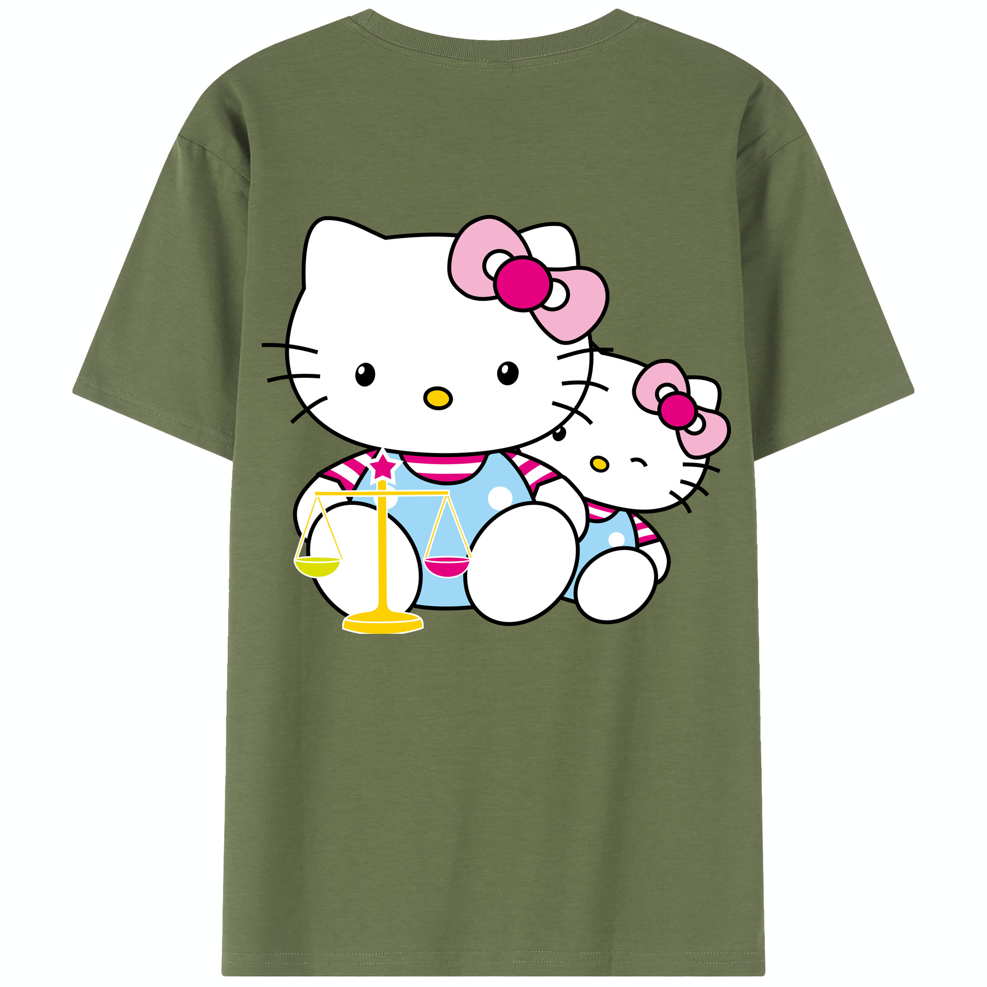 （画像用） Hello Kitty ハローキティ 綿100％半袖Tシャツ（背面プリント）